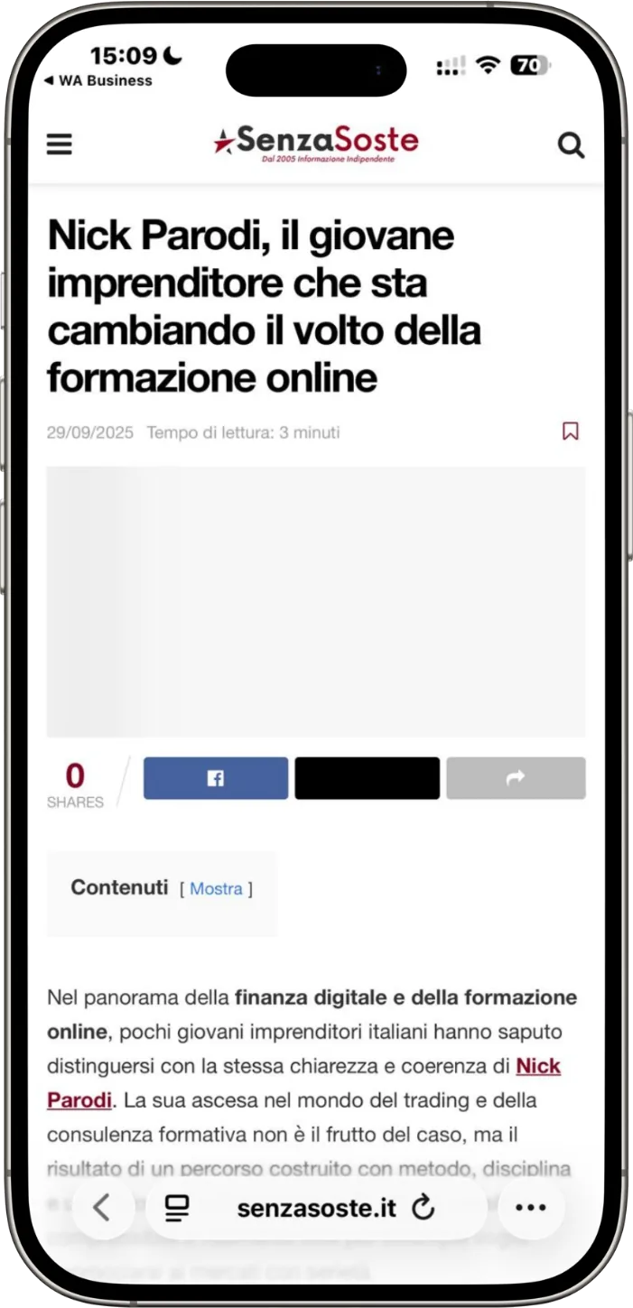 SenzaSoste: «Nick Parodi, il giovane imprenditore che sta cambiando il volto della formazione online»